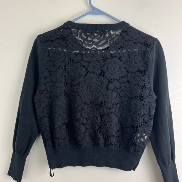 Karl Lagerfeld Black Lace Dressy Cardigan - Picture 6 of 8